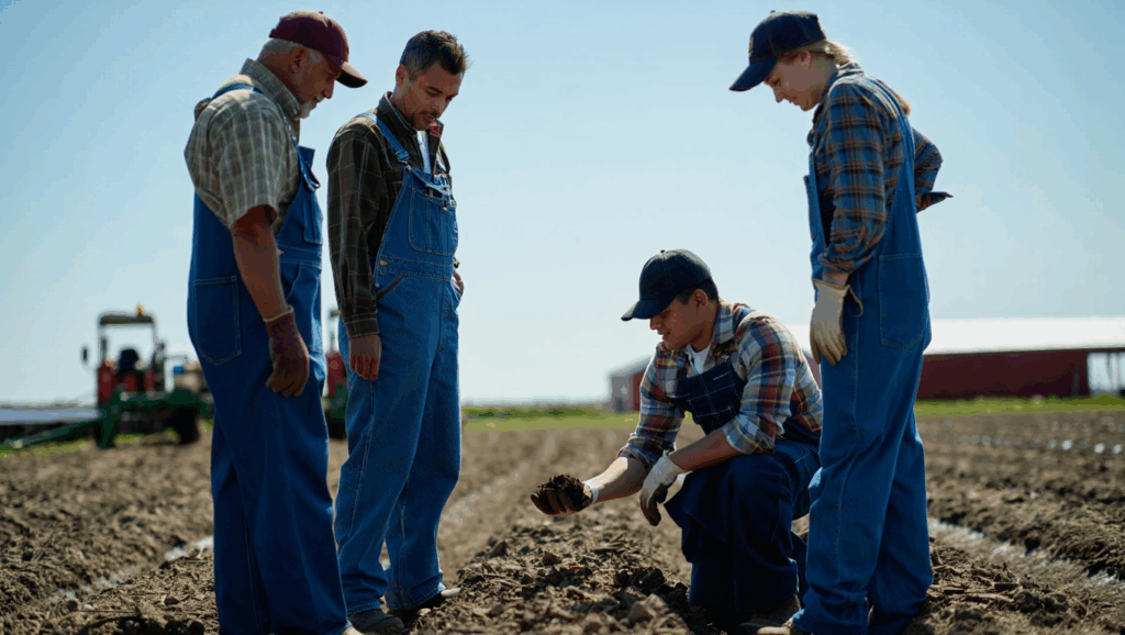 agriculteur analyse de champs
